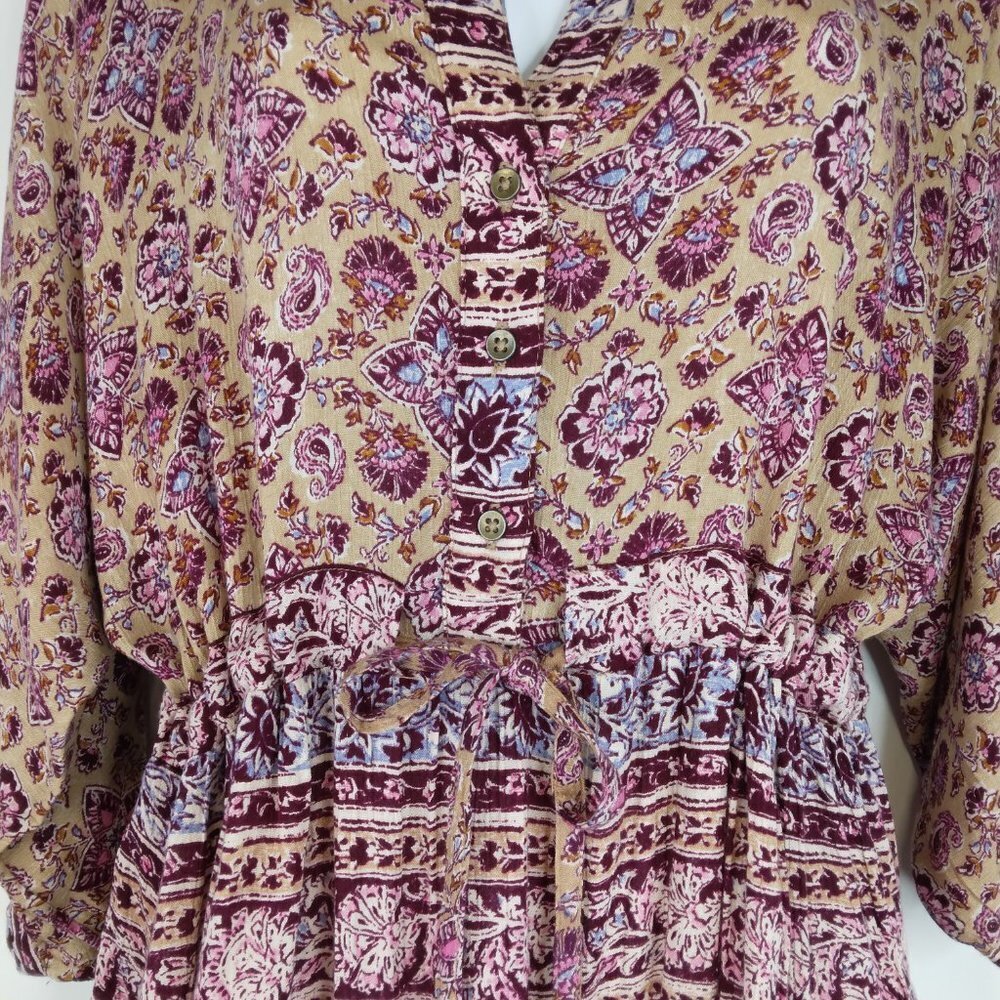Billabong Paisley Floral Printed Tunic Dress Size M - Picture 4 of 12